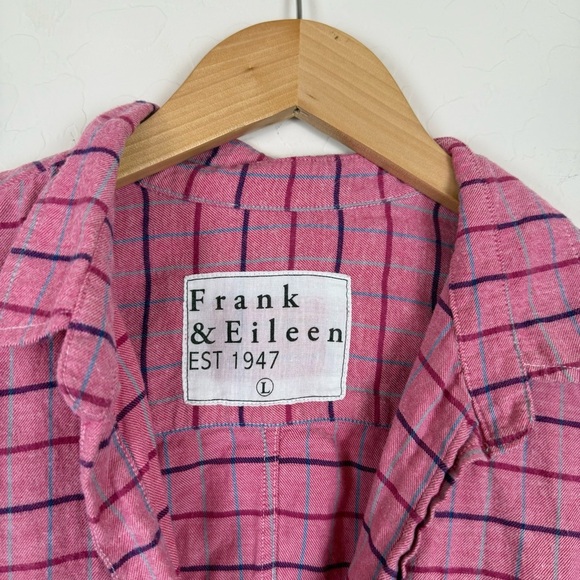 Frank & Eileen Barry Signature Crinkle Pink Plaid Button Down Shirt - Picture 3 of 6